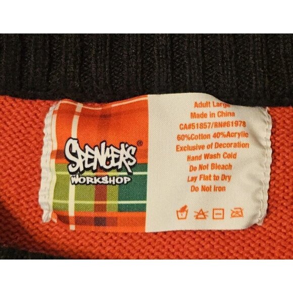 Spencers Mens Size L Ugly Christmas Sweater Santa I See When You're Xxxxfaced - Picture 4 of 6